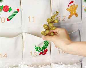 Custom Canvas Hanging <b>Christmas</b> Advent <b>Gift</b> Kids Cheerful Xmas Countdown Calendar for Farmhouse Decoration - Product Image 5