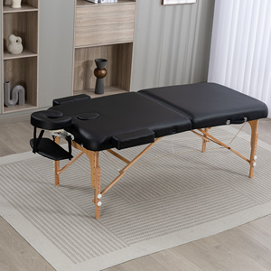 Mesa de Masaje Profesional Portátil Plegable de 2 Secciones con Marco de Madera de Haya, 260 kg, Altura Ajustable para Spa, Pestañas, Quiropráctica, OEM - Product Image 3