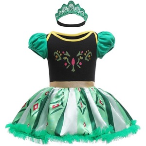 Costume da Principessa per Festa di Carnevale, Tutina Intera con Fascia per Capelli, Verde, per Halloween e Compleanni - Product Image 5