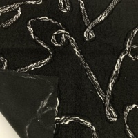 Proveedor de China GRS, material de ropa tejido 100% poliéster Tweed marca invierno tela de rizo francés para abrigo suéter ropa