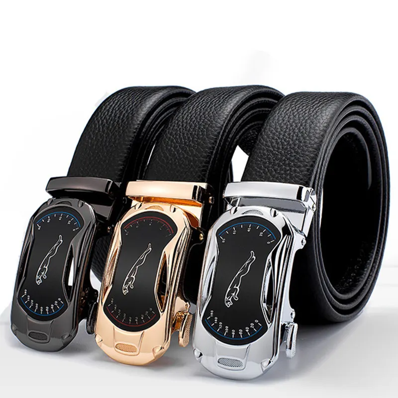 YD103 Custom Adjustable Gift Casual Waistband Black Automatic Alloy Trouser Belt Business Man Dress Leather PU Belts