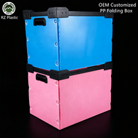 Bac de rangement empilable en panneaux alvéolés PP, bleu rose, coins renforcés, poignée de traction, bac d'atelier, fabricant de feuilles plastiques, boîte personnalisée