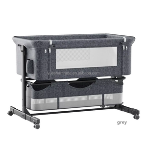 Lit bébé portable en métal et coton polyester, pliable, réglable en hauteur, grand berceau modulable anti-débordement de <span class=keywords><strong>lait</strong></span> - Product Image 4