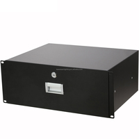 4U tiroir coulissant, support de serveur de clavier, serrure noire, tiroir de 35cm de profondeur, support de réseau, CCTV, commande DVR, tiroir en acier