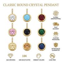 Collar con Colgante de Cristal Chapado en Oro Personalizado SongYi para Mujer, Dijes de Piedras Preciosas Coloridas, Joyería de Circonia AAA, Proveedor Mayorista
