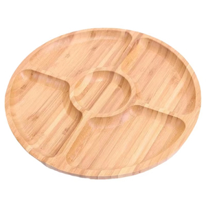 Bandeja <span class=keywords><strong>de</strong></span> Cocina Minimalista <span class=keywords><strong>de</strong></span> Bambú <span class=keywords><strong>de</strong></span> Cinco Paneles Estilo Rústico para Frutos Secos y Té - Product Image 6