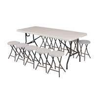 Tables et chaises pliantes en plastique légères pour l'extérieur - Utilisation dans les restaurants et les hôpitaux, événements de jardin, mariages, haute qualité 6 pieds/8 pieds