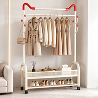 Séchoir à linge sur pied en acier carbone, double niveau, robuste, amovible et mobile - Design moderne, écologique et peu encombrant
