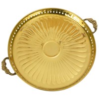 Assiette à sequins en laiton artisanale de qualité supérieure pour une décoration intérieure élégante, décorations festives, rituels de mariage, cérémonies de Pooja, cadeaux