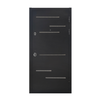Porte d'entrée en acier moderne de style français double Skyland Security, revêtement en poudre, isolation thermique, garantie de 5 ans, utilisation hôtelière