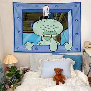 Cute Cartoon <b>Wall</b> Hanging Funny Squid Tapestry Cool Aesthetic Backdrop for Bedroom and Home Decoration - Product Image 3