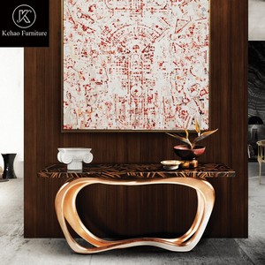 <span class=keywords><strong>Consola</strong></span> de Lujo Personalizada para Salas de Estar y <span class=keywords><strong>Comedor</strong></span>, con Cubierta de Mármol Exclusiva, Base de Hoja de Cobre y Acabado de Alto Brillo, Muebles para el Hogar - Product Image 2