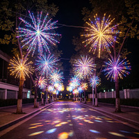 Guirlande lumineuse de Noël en fil de cuivre, effet feu d'artifice, lampe suspendue, décoration de fête