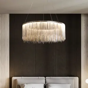 Lampada a sospensione a Led in acciaio inossidabile con corpo in alluminio in acciaio inossidabile oro rosa argento - Product Image 1