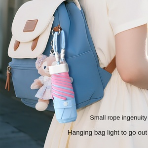 Paraguas Plegable 50% con Diseño Creativo de Cordón, Colores en Contraste, Adhesivo Plano, Protección Solar, Mini, de Bolsillo, Doble Uso, para Mujer - Product Image 3