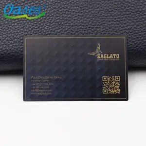 Di alta qualità in bianco in acciaio inox nero opaco NFC metallo biglietto da visita per incisione Laser