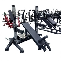 Banc incliné à charge libre pour la musculation pectorale avec rack de pression plat en acier inoxydable