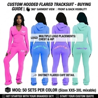 Ensemble de vêtements de sport sur mesure OEM pour femmes, veste à capuche en tricot uni et pantalon long, survêtement décontracté, Ropa De Mujer
