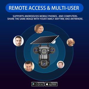 Caméra PTZ 10X Zoom 4G avec application Ubox, <span class=keywords><strong>surveillance</strong></span> avec panneau solaire, suivi automatique, 3 objectifs, PIR, économie d'énergie, 24 heures - Product Image 6