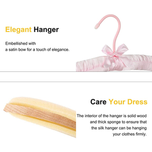 <span class=keywords><strong>Cintres</strong></span> en tissu doux LINDON, rose <span class=keywords><strong>satin</strong></span>é, <span class=keywords><strong>rembourrés</strong></span>, pour robes de mariée - Product Image 3