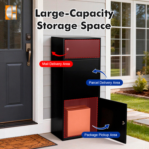 पार्सल पोस्ट बॉक्स ब्रीकास्टर पार्सल लॉकर स्टैंडअलोन मेलबॉक्स लंबा स्टेनलेस स्टील आउटडोर अपार्टमेंट 48l - Product Image 3