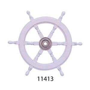 Reloj de madera de alta calidad con rueda de barco blanco para la universidad, el hogar, la Oficina, la sala de estar, Villa, reloj de decoración con esmalte marrón - Product Image 2