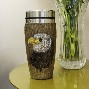 Nueva Taza de Viaje Aislada al Vacío de Acero Inoxidable con Cabeza de Águila, Regalo Empresarial Portátil para Uso en la Oficina - Product Image 3