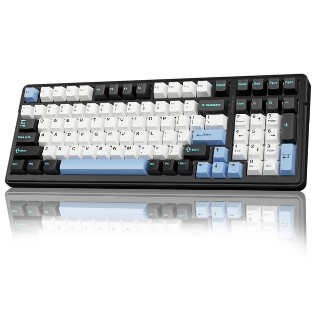 AULA F99 RGB Backlit USB Wireless Mechanical Tri-Mode Hot Swappable Custom Gasket Structure Projection Keyboard for PC Tablet