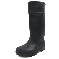 Bottes en PVC imperméables antidérapantes anti-écrasement unisexes hauteur genou pour extérieur réutilisables avec embout en acier et semelle intérieure en plastique pour l'agriculture
