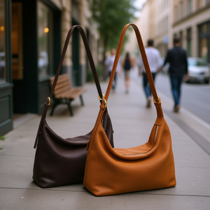 Sac à bandoulière Hobo en cuir véritable pour femmes, sac à main de grande capacité, souple, léger, portable, pour voyage, plage, affaires, décontracté - Product Image 2