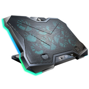 <span class=keywords><strong>Refroidisseur</strong></span> d'ordinateur <span class=keywords><strong>portable</strong></span> en plastique avec écran LED RGB, ventilateurs et affichage numérique pour ordinateurs portables de 14,1 à 21 pouces, en stock - Product Image 1