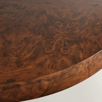 Table basse ronde en bois de burl avec piétement sur pied, table circulaire de 36 pouces pour salon