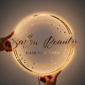 Insegna Logo 3D Retroilluminata in Acrilico Dorato Personalizzata per Boutique, Salone di Bellezza, Spa, Studio di Parrucchiere, Reception - Product Image 4