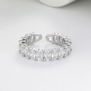 Geometric Zircon Open <b>Ring</b> Dainty Gold Silver Color Crystal Finger <b>Ring</b> Jewelry for Women Cubic Zirconia Open <b>Adjustable</b> <b>Rings</b> - Product Image 4