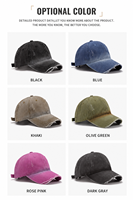Gorra de Béisbol Vintage Lavada, 6 Paneles, Ajustable, de Algodón, Estilo Dad Hat, con Logotipo Personalizado, Bordado Desgastado, Unisex, para Deportes al Aire Libre