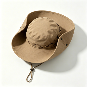 Chapeau de safari unisexe pliable à large bord, protection UV UPF50, en toile, avec sangle de menton réglable, idéal pour le sport, les voyages et l'usage quotidien - Product Image 5