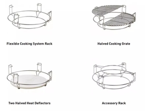 Accessoires pour barbecue au charbon Kamado Auplex, <span class=keywords><strong>grille</strong></span> en acier inoxydable, système de cuisson « Divide & Conquer », extension pour cuisine extérieure - Product Image 2