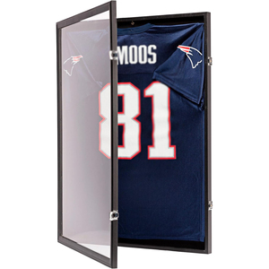 Modern Wood <b>Photo</b> <b>Frame</b> Display Case Lock 98% UV Protection Brown/<b>Black</b>/Gary Football Hockey Soccer Uniforms Customizable - Product Image 1