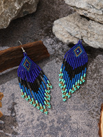 Boucles d'oreilles bohèmes à pampilles perlées, faites à la main, avec breloque oiseau, style ethnique, vente en gros, bijoux vintage rétro tendance pour femmes