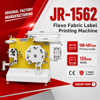 Machine d'impression flexographique automatique multi-couleurs JR-1562 pour étiquettes textiles, idéale pour l'impression de rubans et d'étiquettes d'entretien pour vêtements