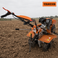 Cultivadora Manual a Gasolina YKX con Transmisión por Correa, Mini Cultivadora Rotativa Profesional para Agricultura, para Aflojar la Tierra