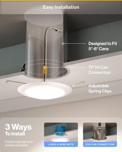 Lámpara LED de Techo Empotrada de 6 Pulgadas, 5CCT Seleccionables, 120V AC, Regulable por Triac, 5 Años de Garantía - Product Image 4