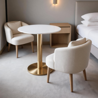 Tables à manger en marbre pour hôtels commerciaux, cafés, tables circulaires/petites modernes et minimalistes, durables, faciles à nettoyer, pour les réunions
