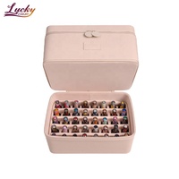 Étui d'art d'ongle de haute qualité avec compartiments pour vernis à ongles sac de vanité Portable avec porte-brosse sac à ongles Double couche