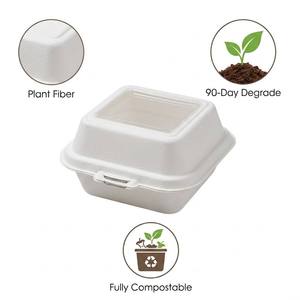 Scatola per Torte in Bagassa di Canna da Zucchero con Logo Personalizzato, Finestra Trasparente, Biodegradabile e Compostabile, per Sushi, Mousse, Tiramisù, Crema, Dolci e Dessert - Product Image 2