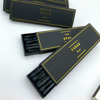 Boîtes d'allumettes en bois noir écologiques personnalisées avec impression et estampage à chaud, allumettes de sécurité longues pour bougies, cadeaux de mariage de luxe en gros