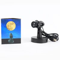 Mini projecteur LED USB Veilleuse 6 couleurs Lampe Terre-Lune pour décoration murale de chambre à coucher Ambiance arc-en-ciel moyen