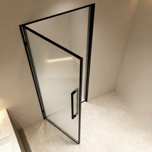 Puerta de Baño con Marco de Aleación de Aluminio, Diseño Minimalista, Puerta Interior - Product Image 1