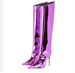 Lange Stiefel Winters chuhe <span class=keywords><strong>Metall</strong></span> Damen High Heels Overknee High Boots - Product Image 3