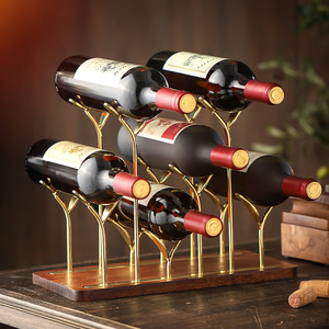 <span class=keywords><strong>Casier</strong></span> <span class=keywords><strong>à</strong></span> vin décoratif debout moderne affichage empilable tasse verre bouteille support de stockage <span class=keywords><strong>en</strong></span> <span class=keywords><strong>bois</strong></span> métal or luxe <span class=keywords><strong>casier</strong></span> <span class=keywords><strong>à</strong></span> vin - Product Image 2